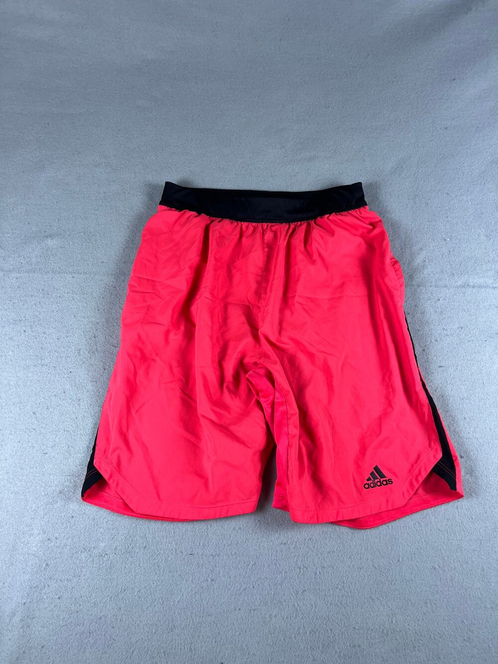 Adidas Shorts Mens S Hot Pink Black 3-Stripes Performance Athletic Workout Gym
